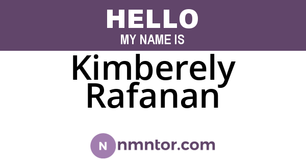Kimberely Rafanan