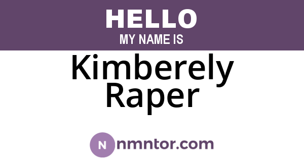 Kimberely Raper