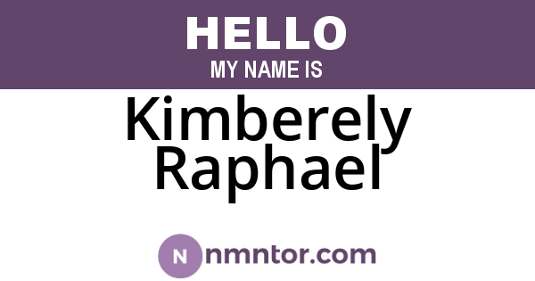 Kimberely Raphael