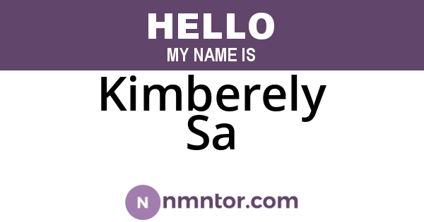 Kimberely Sa