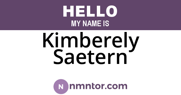 Kimberely Saetern