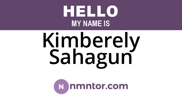 Kimberely Sahagun
