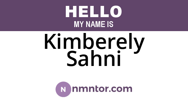 Kimberely Sahni