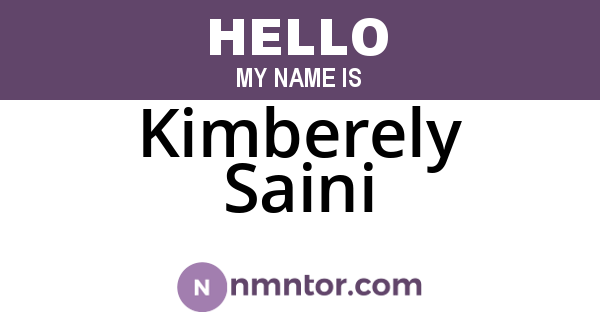 Kimberely Saini