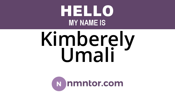 Kimberely Umali