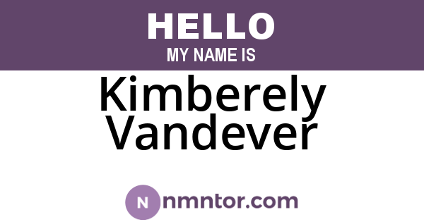 Kimberely Vandever