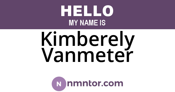 Kimberely Vanmeter