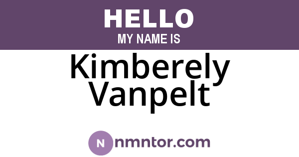 Kimberely Vanpelt