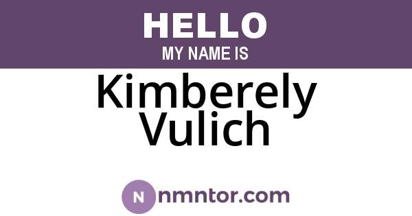 Kimberely Vulich