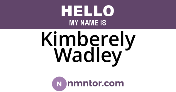Kimberely Wadley