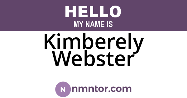 Kimberely Webster
