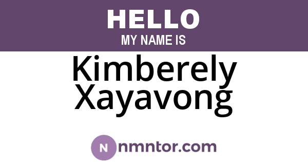 Kimberely Xayavong