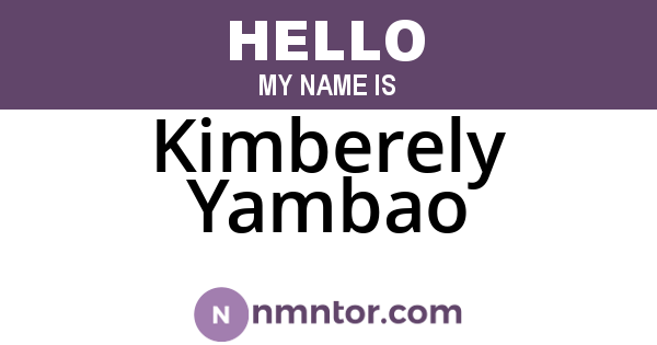 Kimberely Yambao
