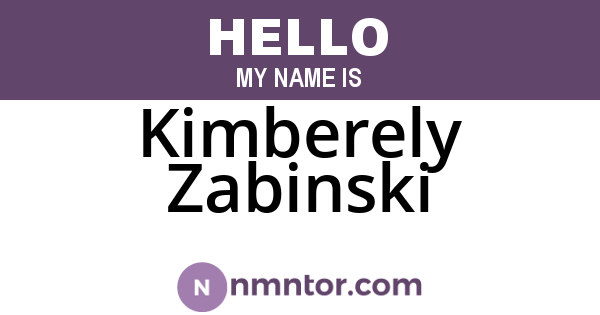 Kimberely Zabinski