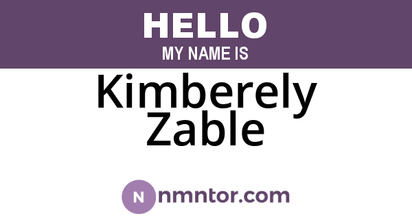Kimberely Zable