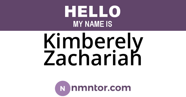 Kimberely Zachariah