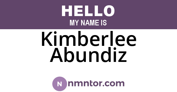 Kimberlee Abundiz