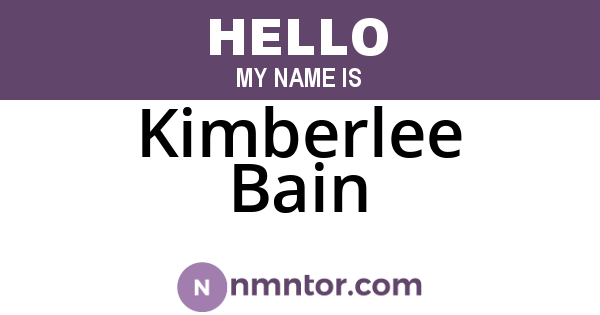 Kimberlee Bain