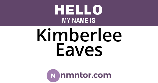 Kimberlee Eaves