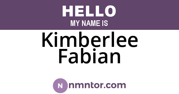 Kimberlee Fabian