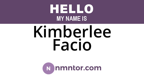 Kimberlee Facio