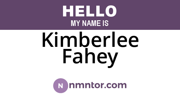 Kimberlee Fahey