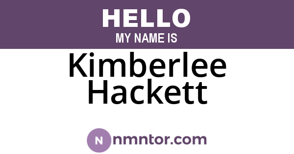 Kimberlee Hackett