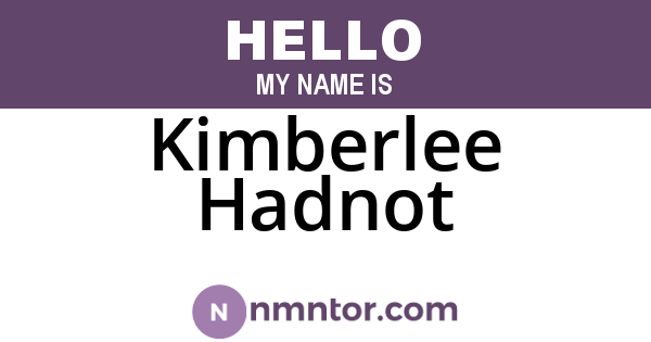 Kimberlee Hadnot