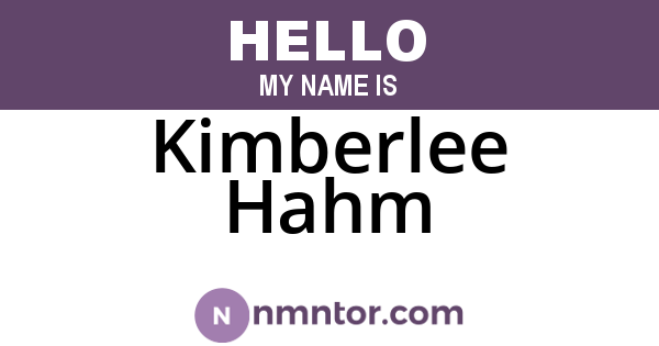 Kimberlee Hahm