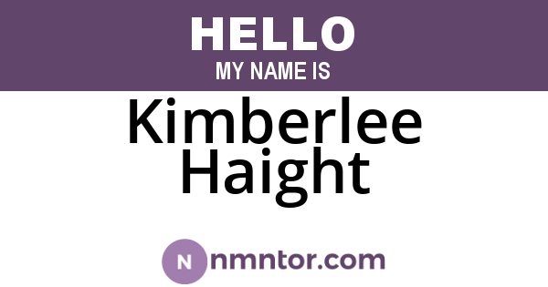 Kimberlee Haight