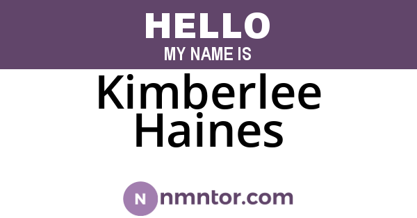 Kimberlee Haines