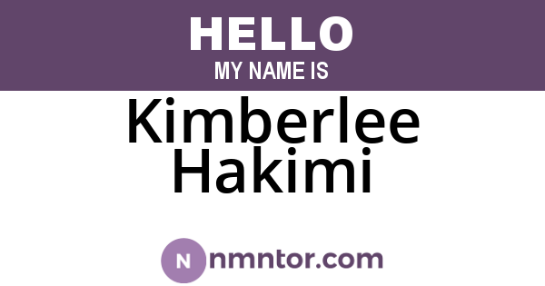 Kimberlee Hakimi