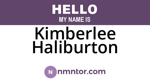 Kimberlee Haliburton