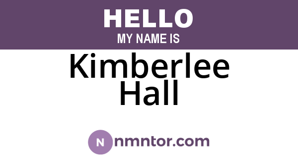 Kimberlee Hall