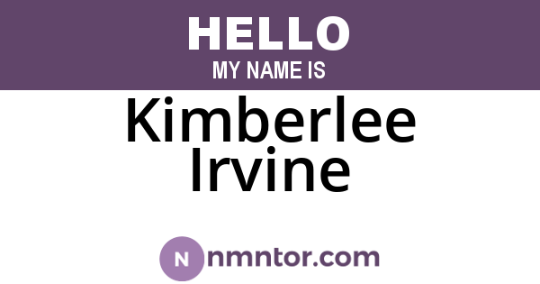 Kimberlee Irvine