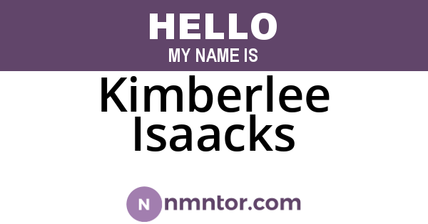 Kimberlee Isaacks