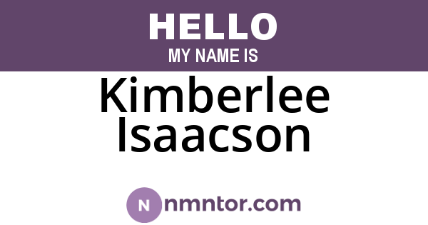Kimberlee Isaacson