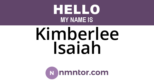 Kimberlee Isaiah