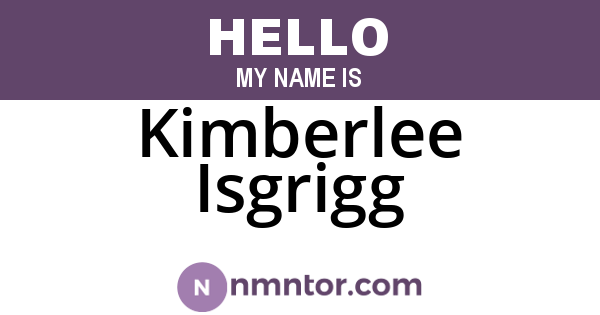 Kimberlee Isgrigg