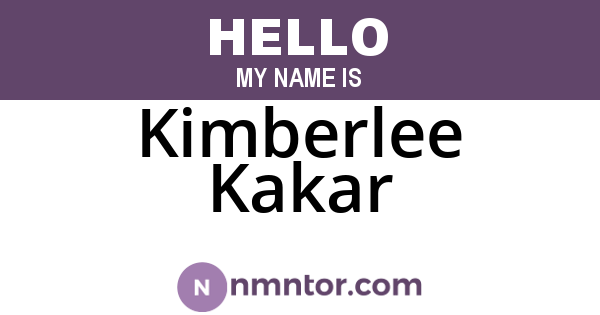 Kimberlee Kakar