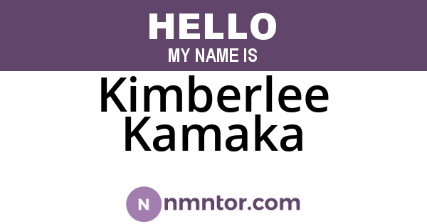 Kimberlee Kamaka