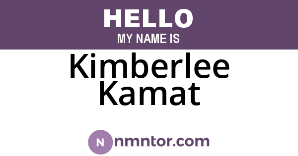 Kimberlee Kamat