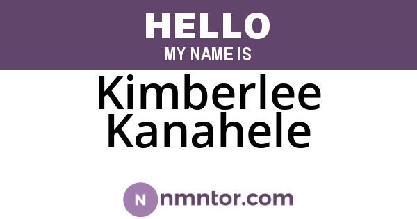 Kimberlee Kanahele