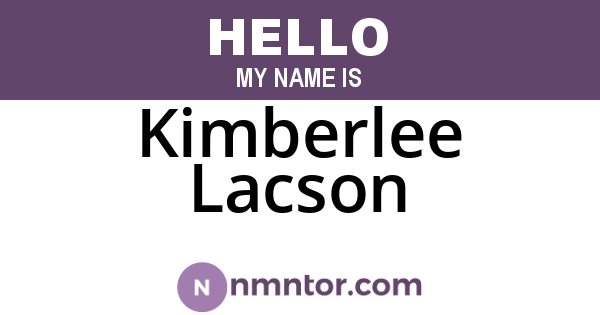 Kimberlee Lacson