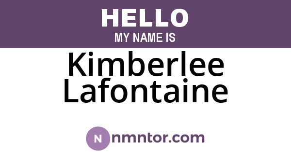 Kimberlee Lafontaine