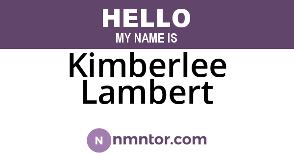 Kimberlee Lambert
