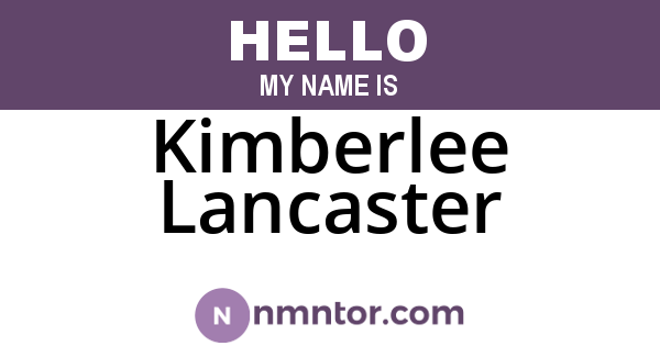 Kimberlee Lancaster