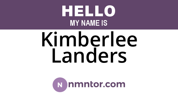 Kimberlee Landers