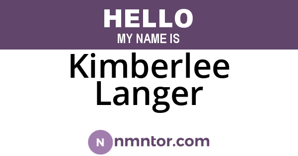 Kimberlee Langer