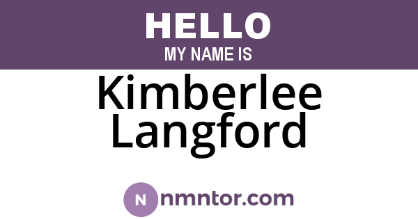 Kimberlee Langford